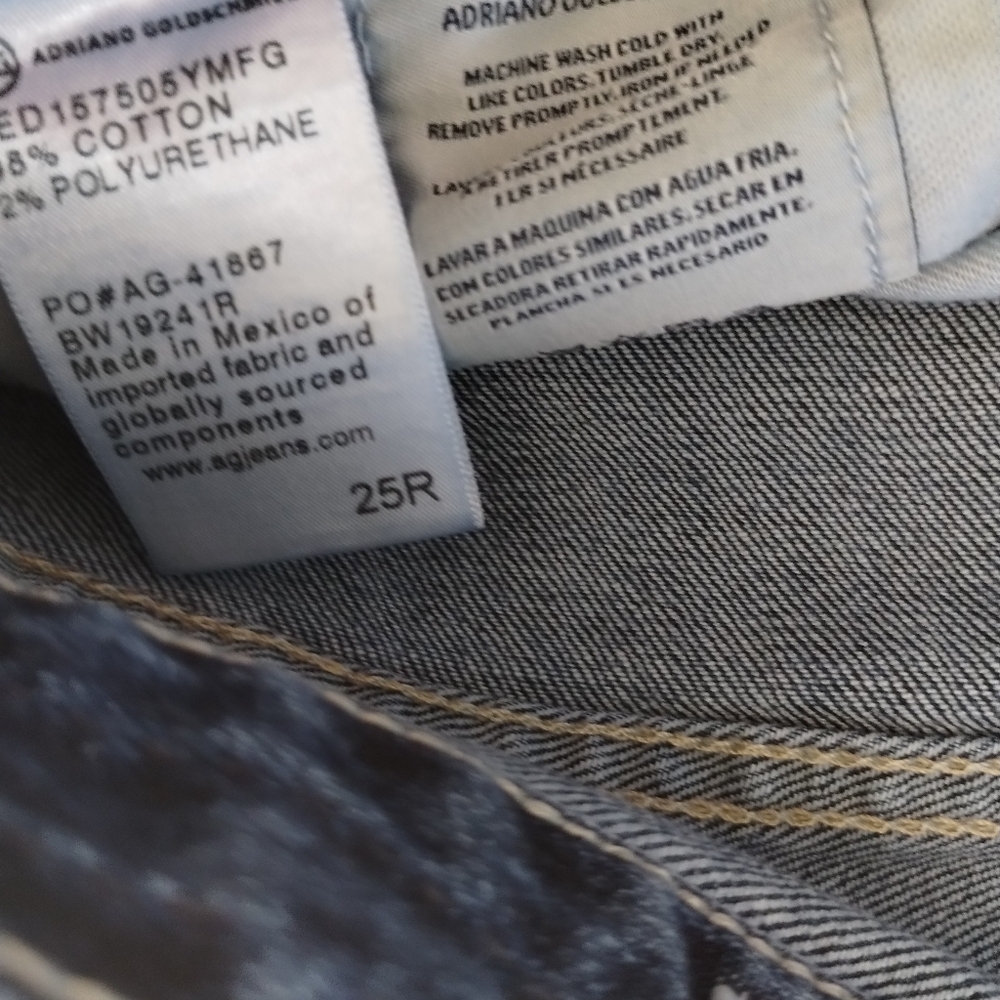 AG Adriano Goldschmied Ex Boyfriend Slouchy Slim Dark Blue Jeans 25 - Picture 7 of 8